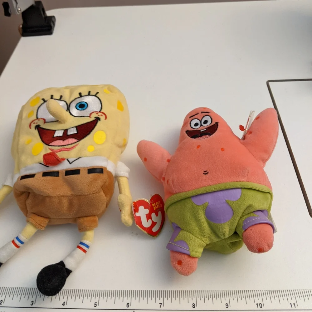 VTG Sponge Bob Square Pants and Patrick Star with tags, 2 Ty Beanie Babies - Picture 7 of 15
